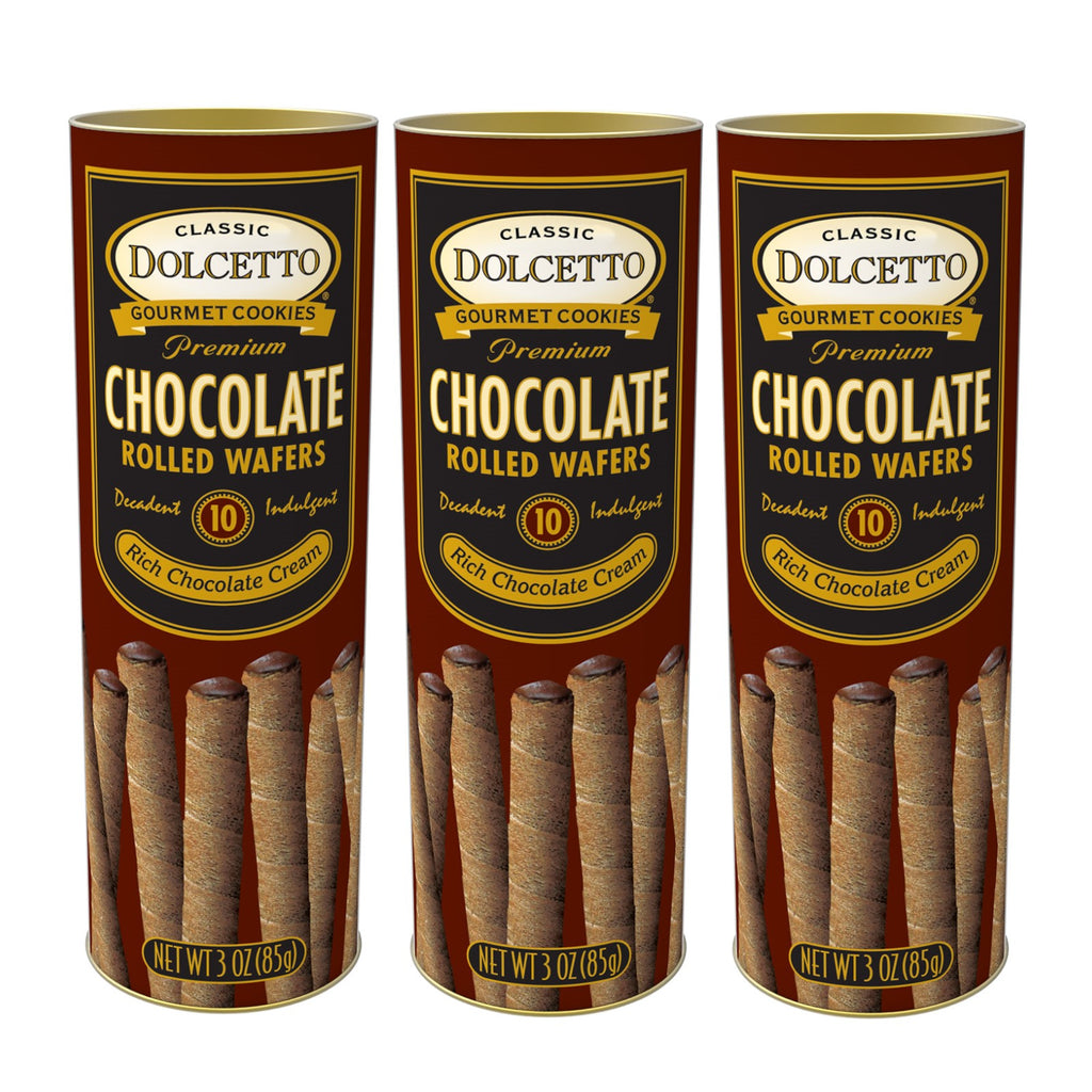 Dolcetto Wafer Rolls Canister Chocolate 3 oz - My Essentials Club
