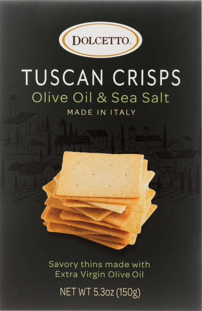 Dolcetto Tuscan Crisps Box Olive Oil & Sea Salt 5.3 oz - 3-pack - My Essentials Club