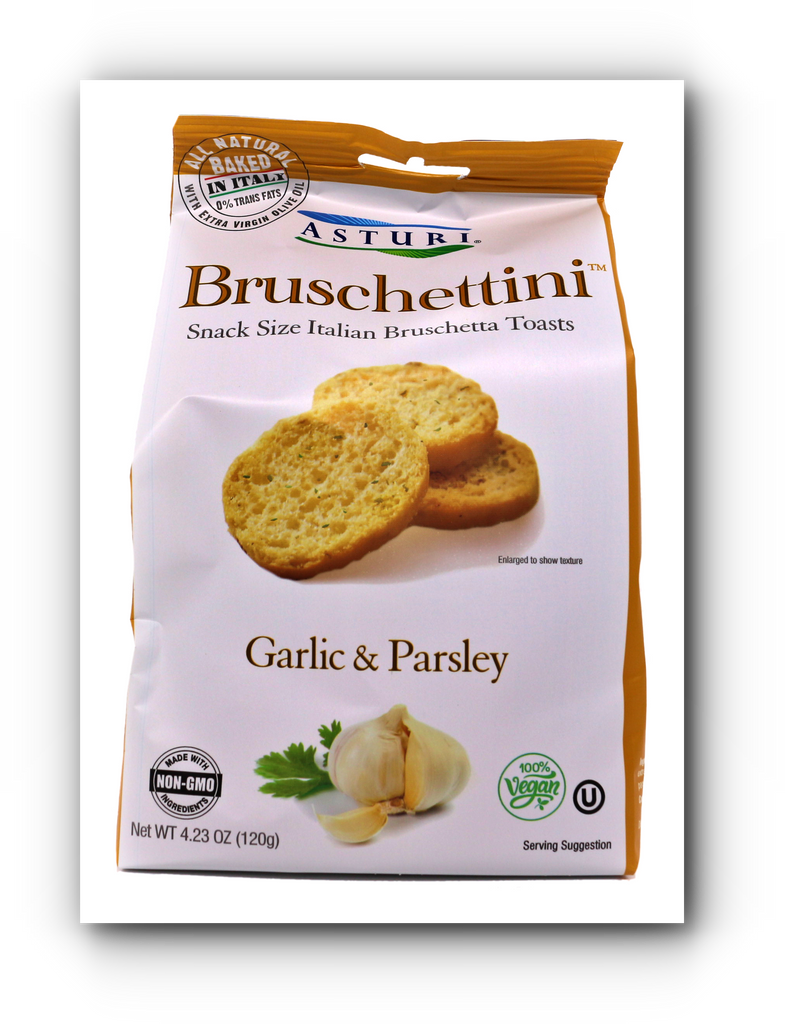 Asturi Garlic & Parsley Bruschettini 4.23 oz  - My Essentials Club