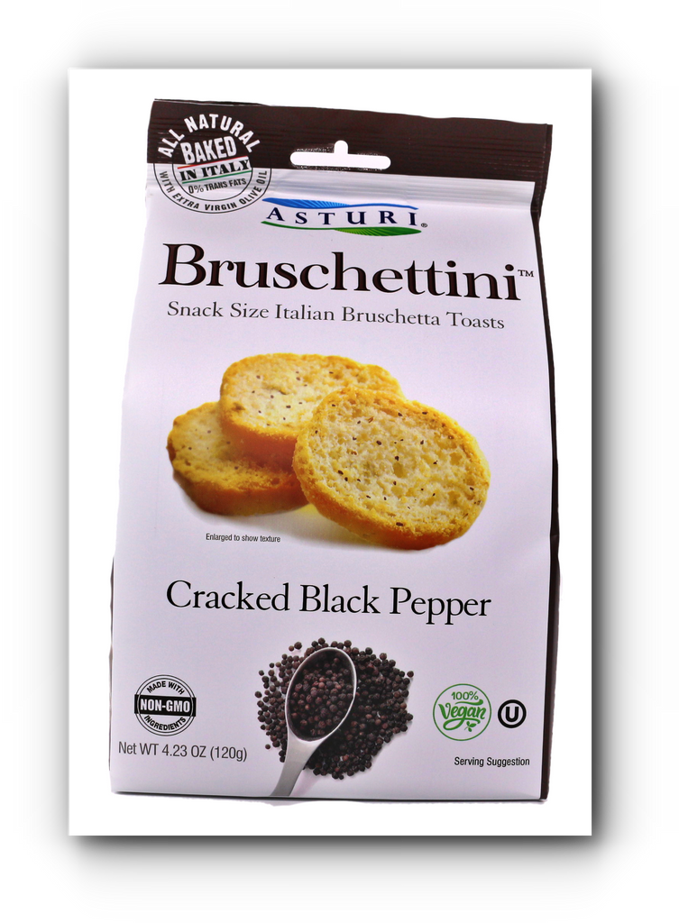 Asturi Cracker Black Pepper Bruschettini 4.23 oz  - My Essentials Club