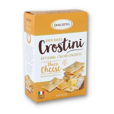 Dolcetto Crostini Crackers Three Cheese 7.05 oz  - Pack of 3- My Essentials Club