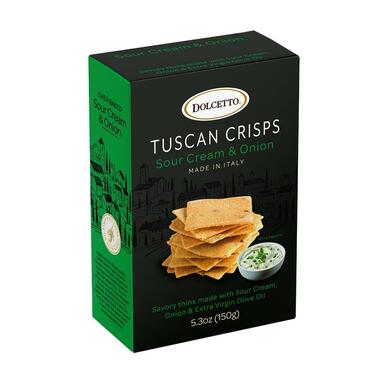 Dolcetto Tuscan Crisps Box Sour Cream & Onion 5.3 oz  - My Essentials Club