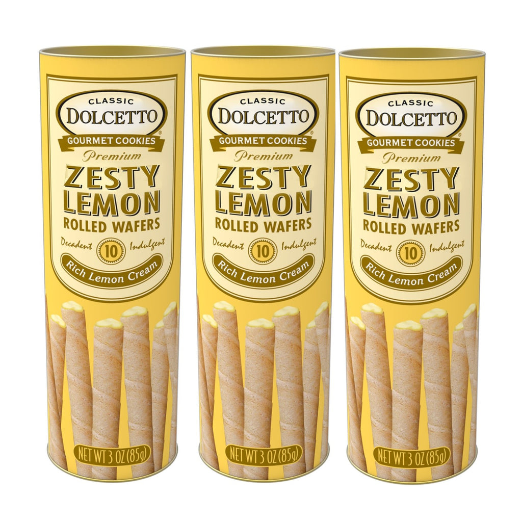 Dolcetto Wafer Rolls Canister Zesty Lemon 3 oz - My Essentials Club