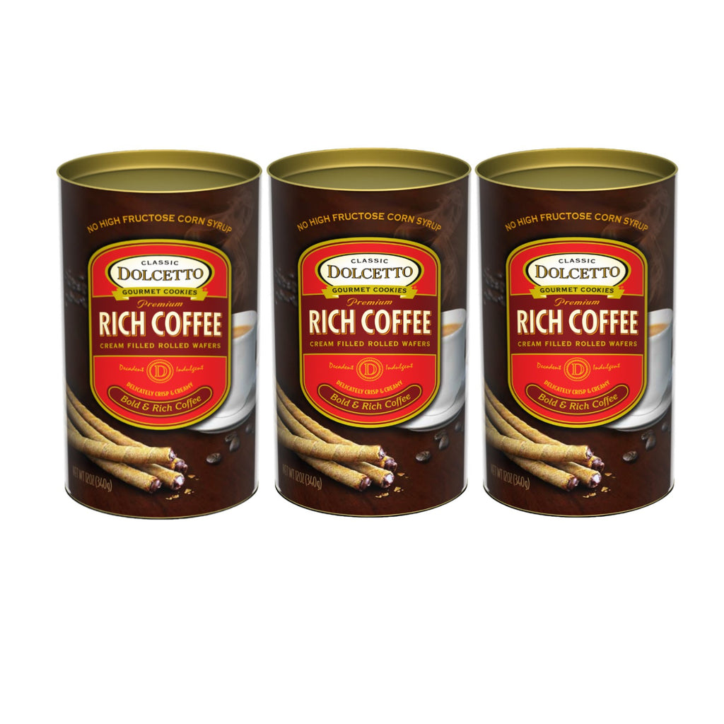Dolcetto Wafer Rolls Canister Rich Coffee 12 oz - My Essentials Club