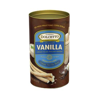 Dolcetto Wafer Rolls Canister Vanilla 12 oz  - My Essentials Club