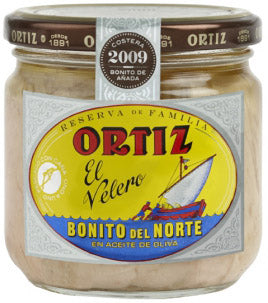 Ortiz Family Reserve Aged White Tuna in Olive Oil *Glass Jar* 270g  - Each- My Essentials Club